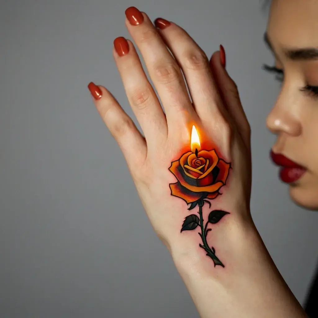 rose on fire tattoos (119)