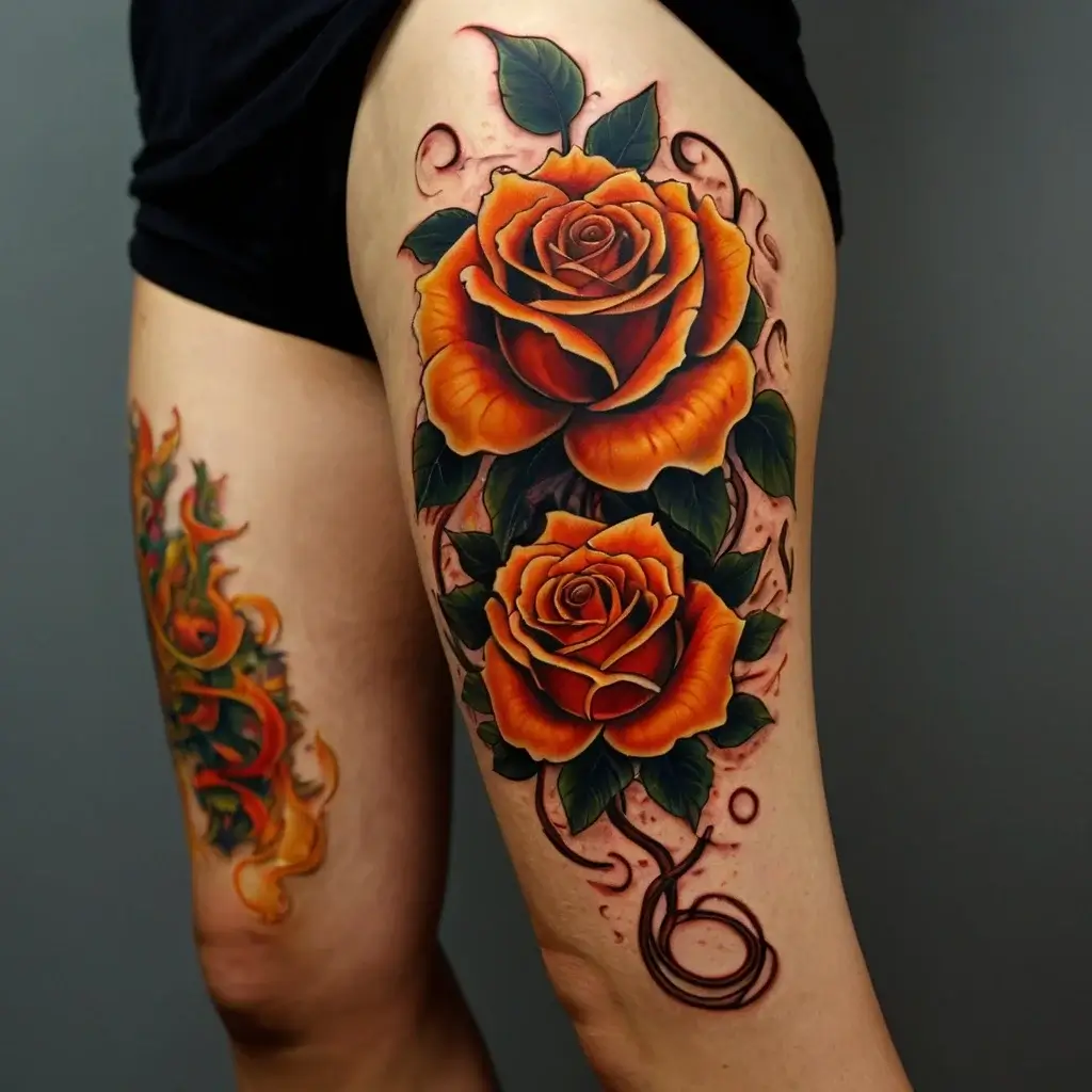 rose on fire tattoos (16)