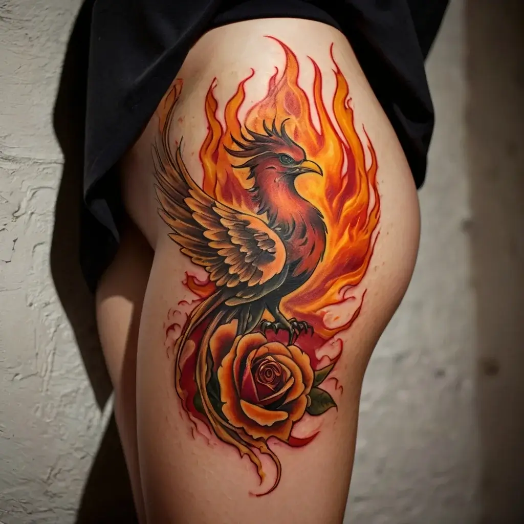 rose on fire tattoos (31)