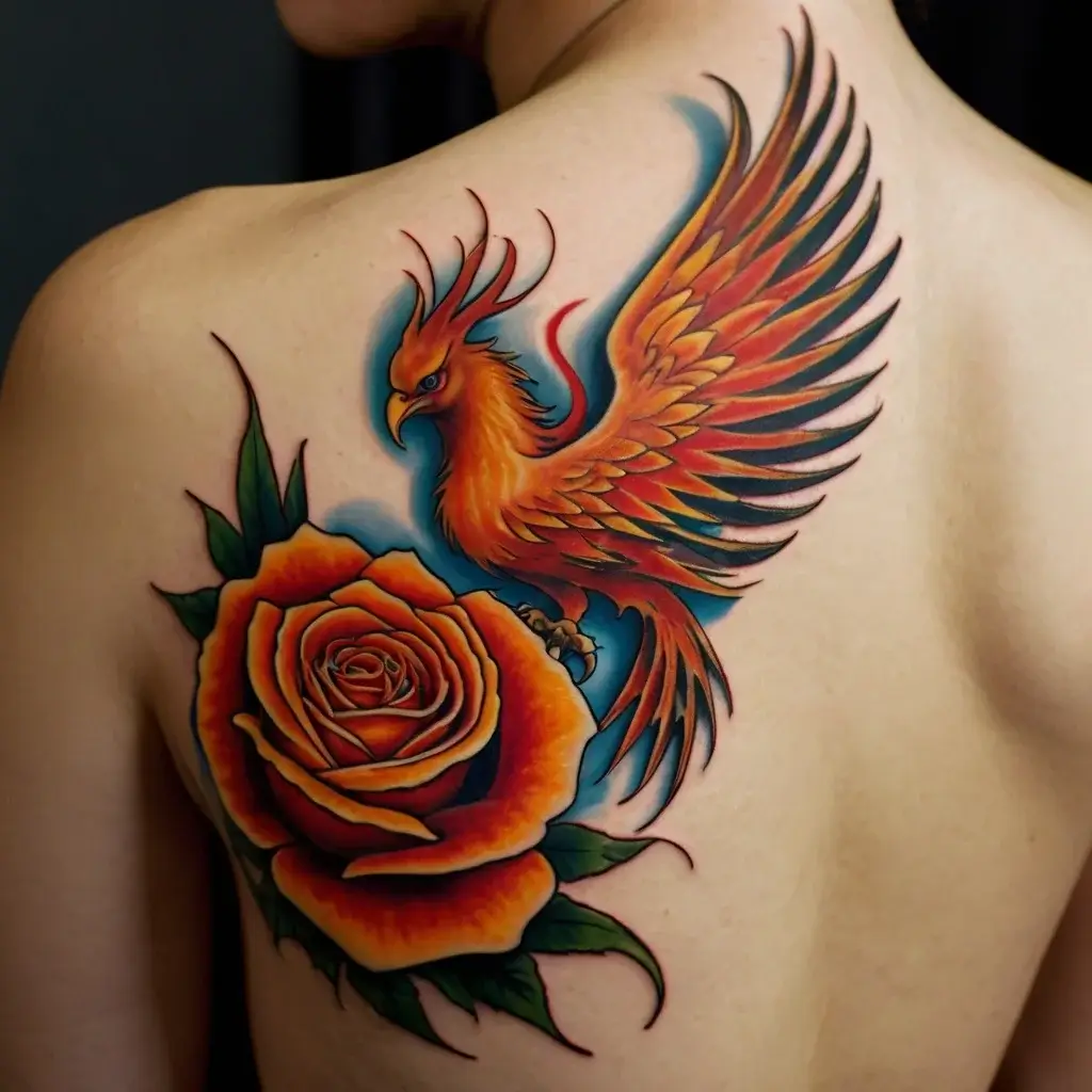 rose on fire tattoos (33)