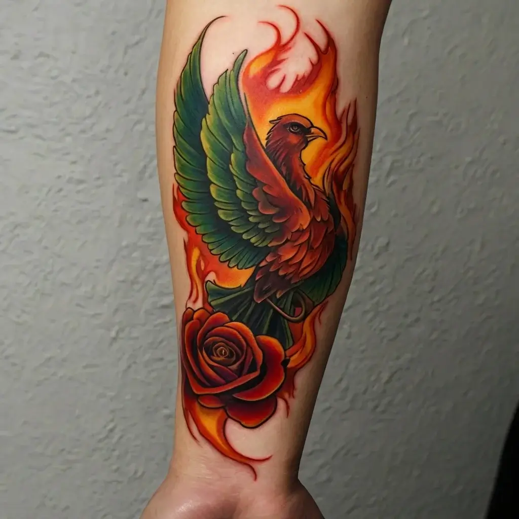 rose on fire tattoos (34)