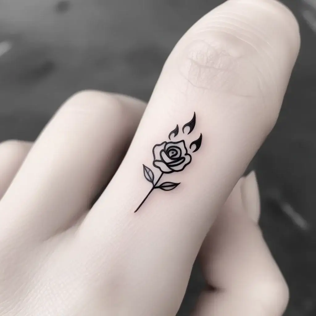 rose on fire tattoos (46)