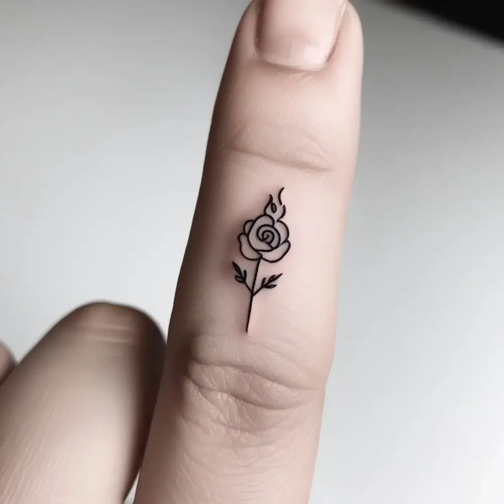 rose on fire tattoos (47)