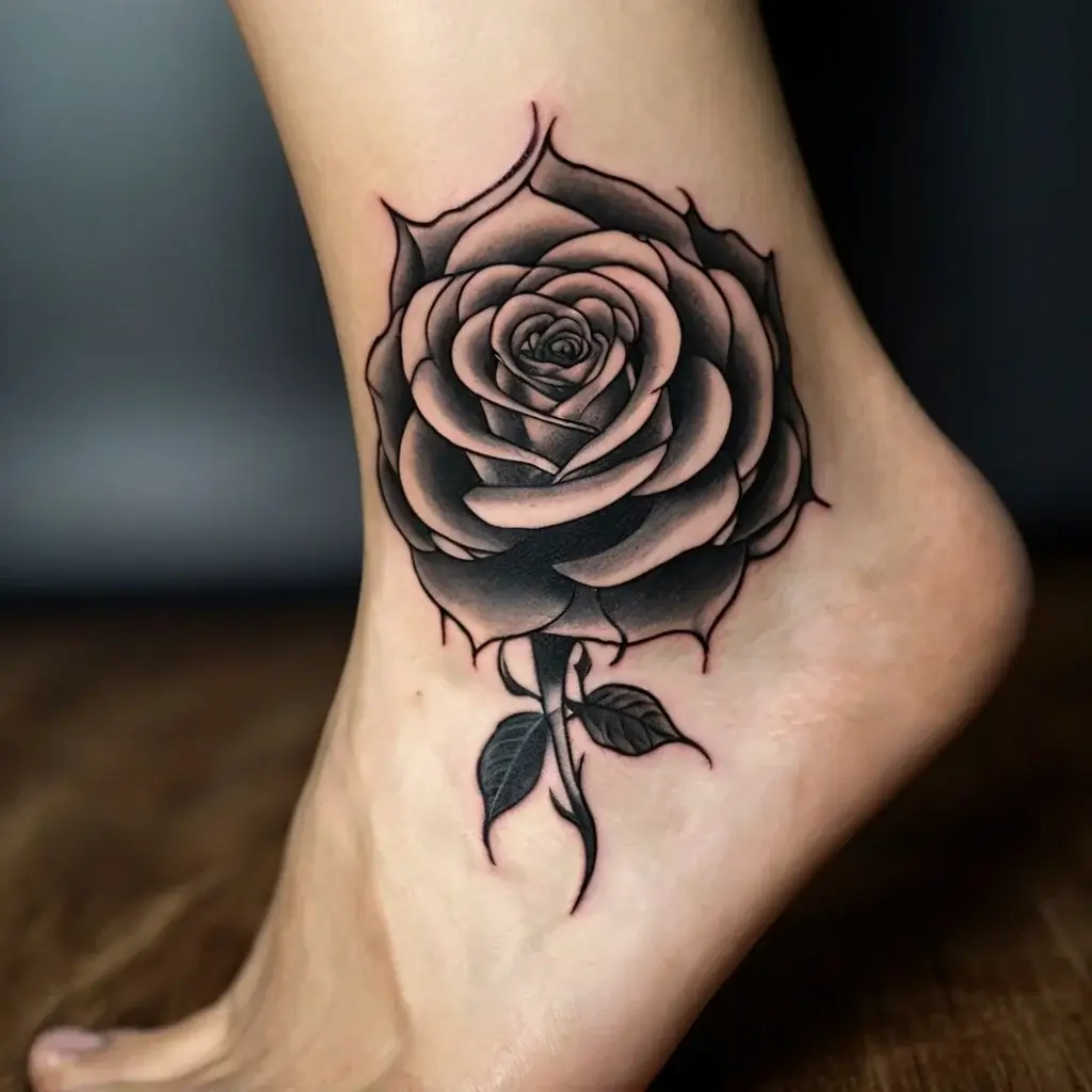 rose on fire tattoos (57)