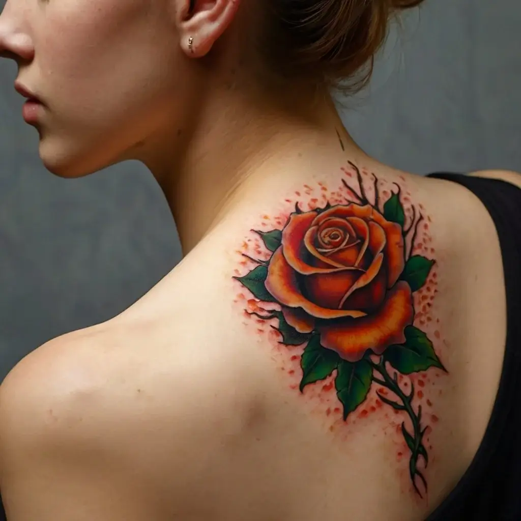 rose on fire tattoos (61)