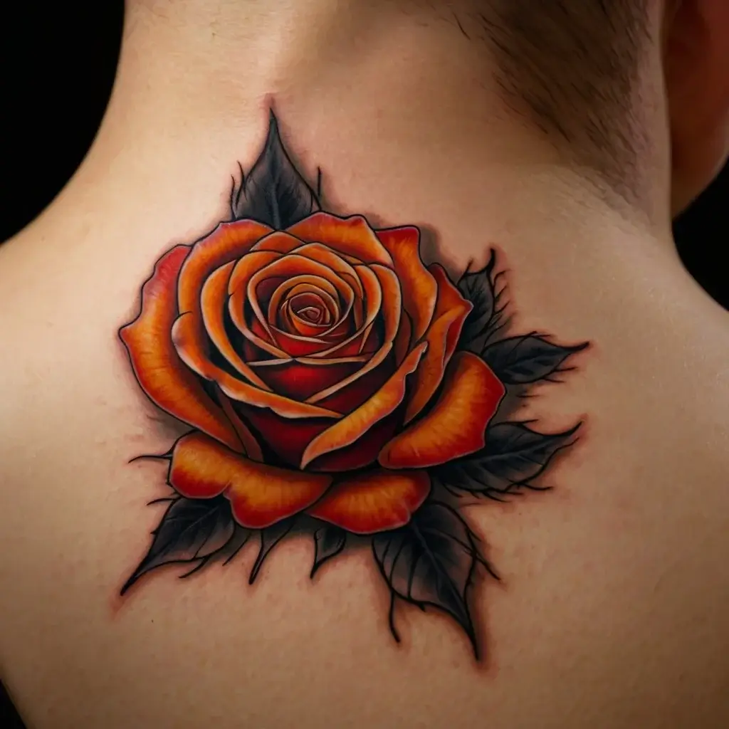 rose on fire tattoos (64)