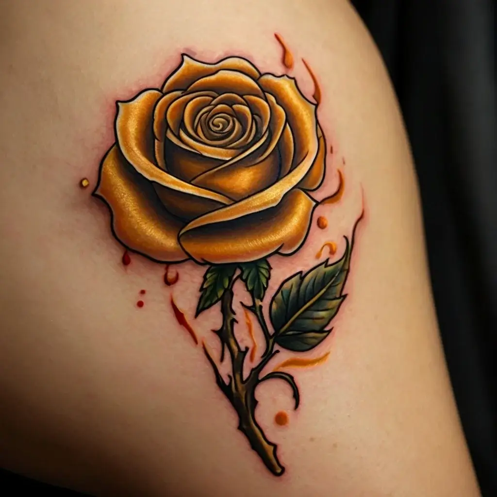 rose on fire tattoos (92)