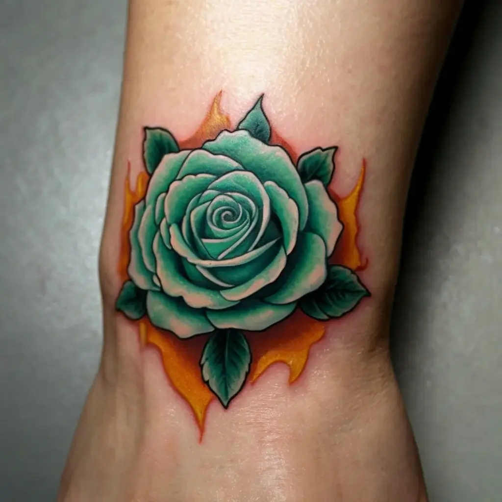 rose on fire tattoos (94)