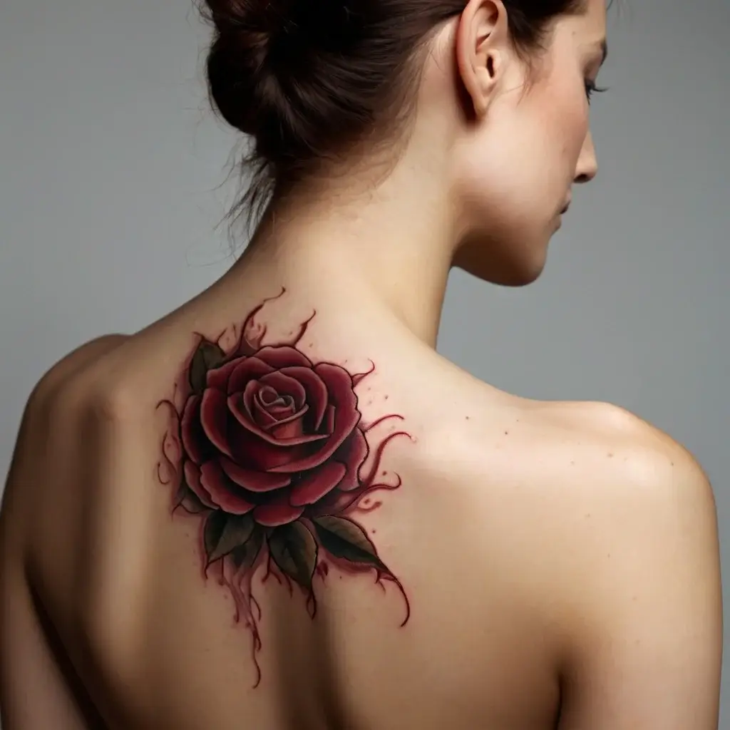 rose on fire tattoos (96)