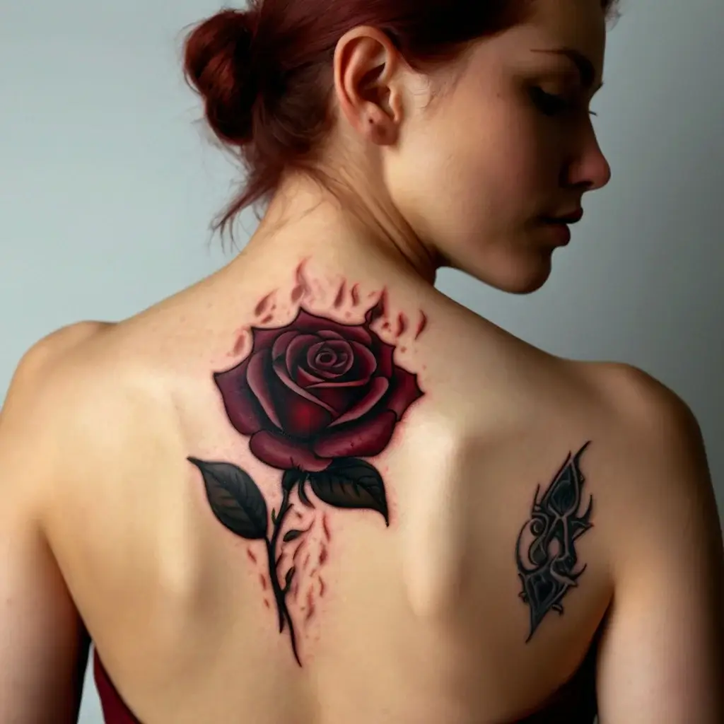 rose on fire tattoos (97)