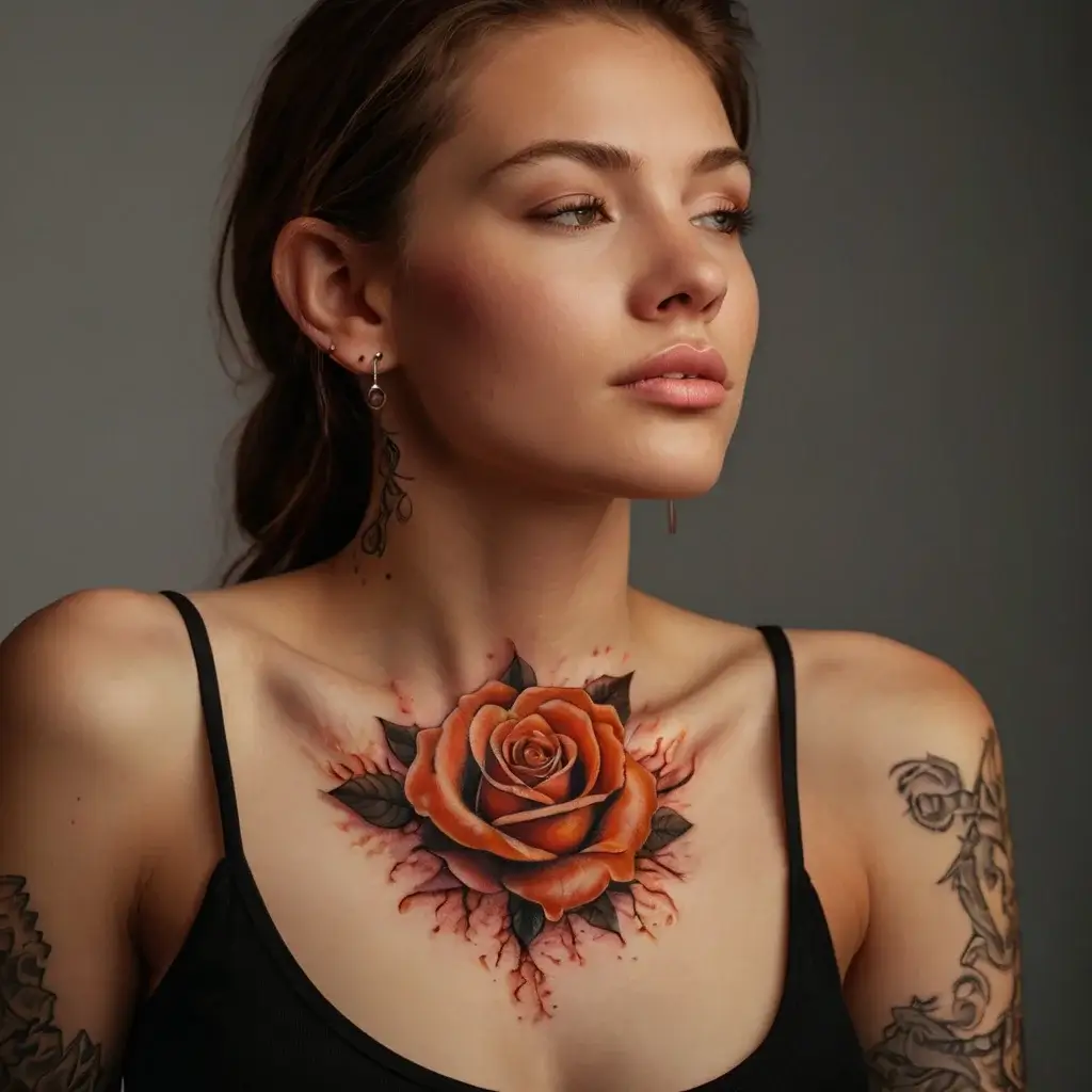 rose on fire tattoos (99)