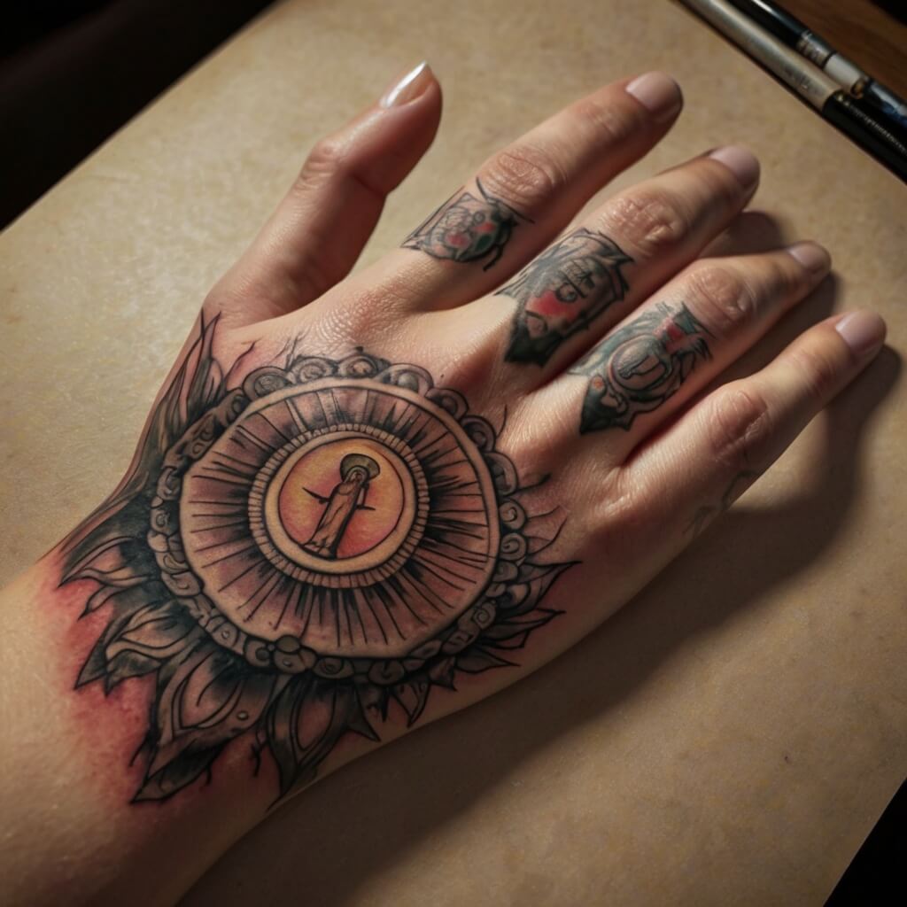 virgin hand mary tattoos (1)