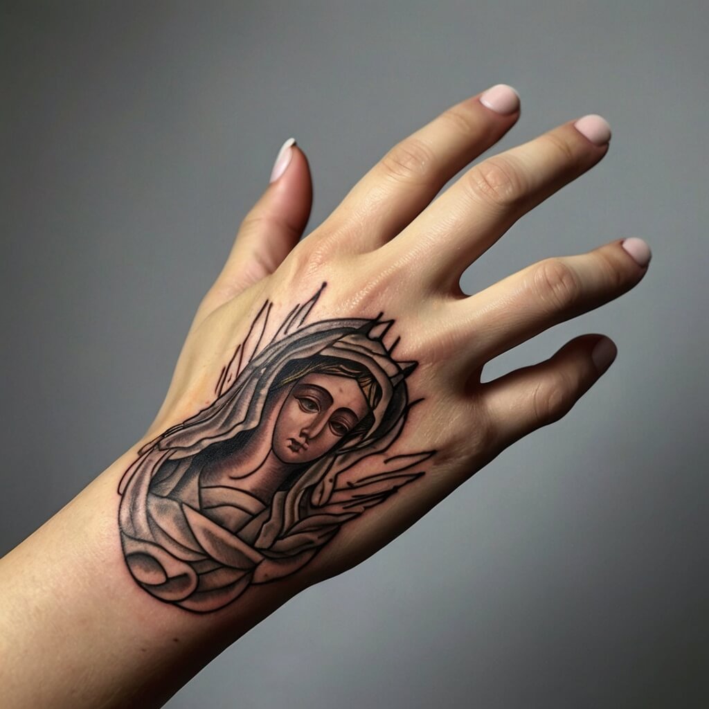 virgin hand mary tattoos (11)