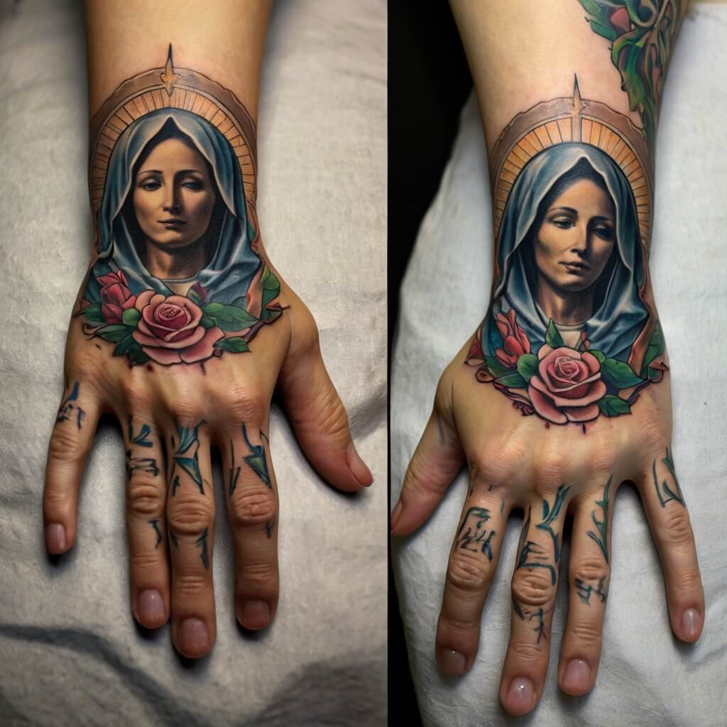 virgin hand mary tattoos (12)