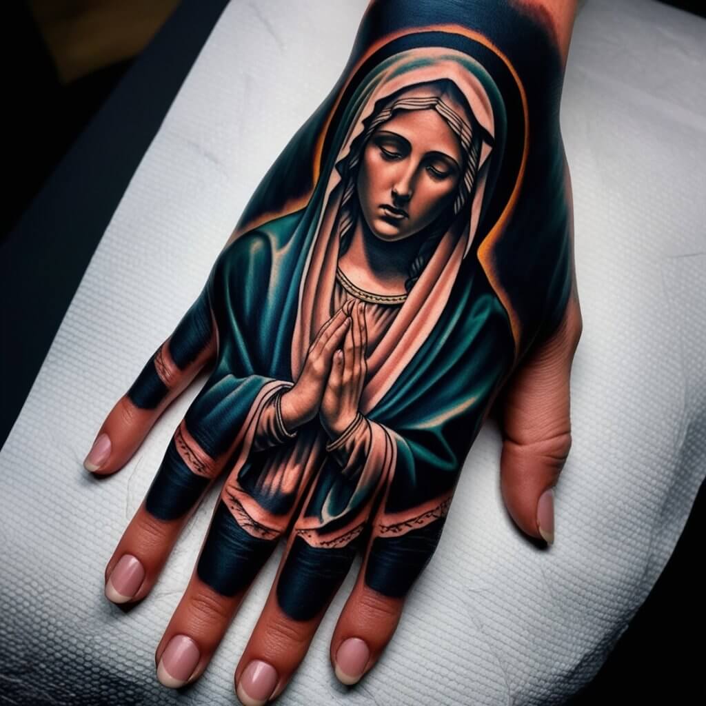 virgin hand mary tattoos (13)