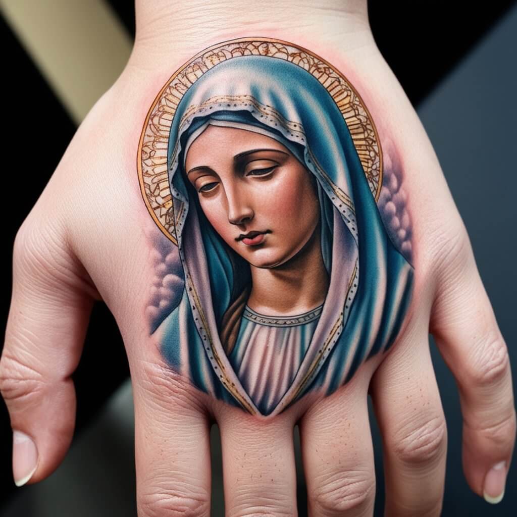 virgin hand mary tattoos (14)