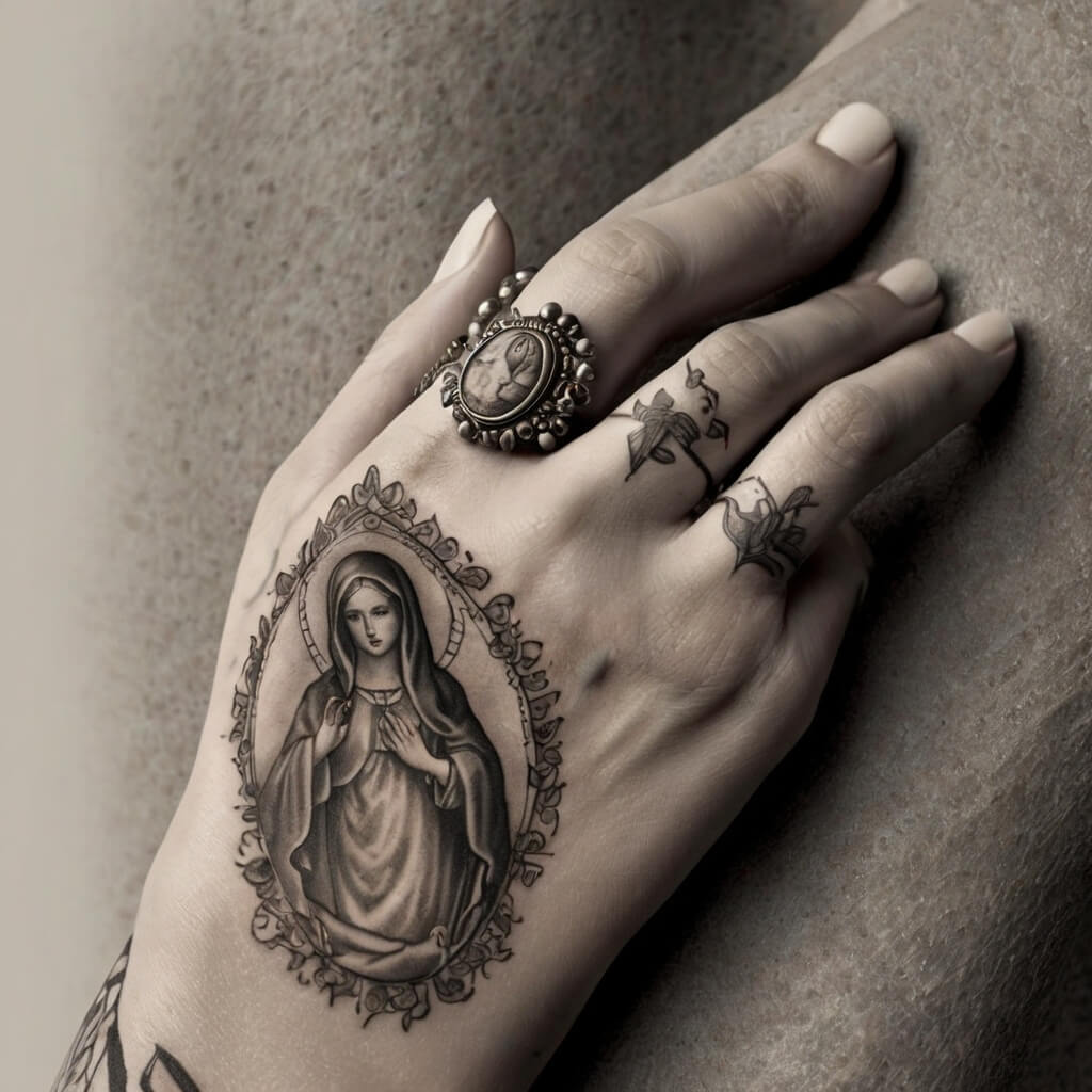 virgin hand mary tattoos (15)