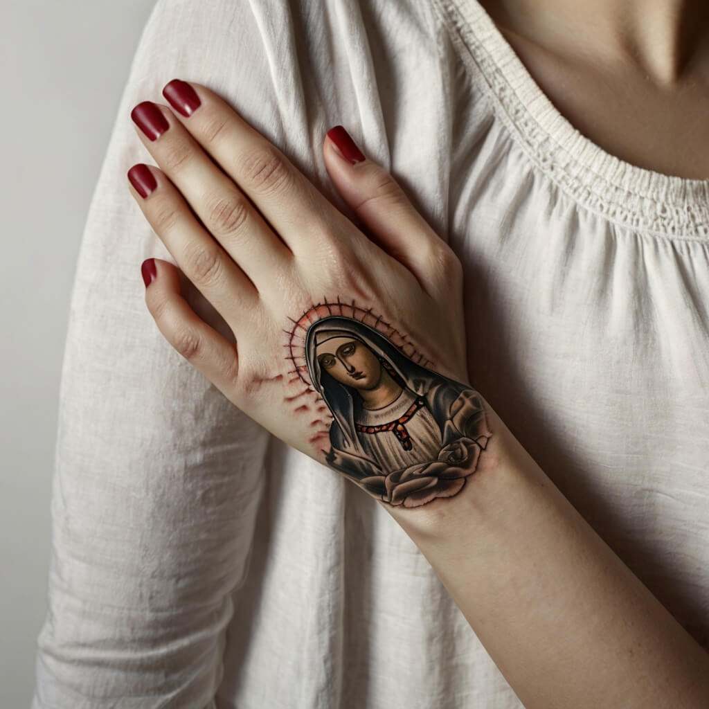 virgin hand mary tattoos (16)