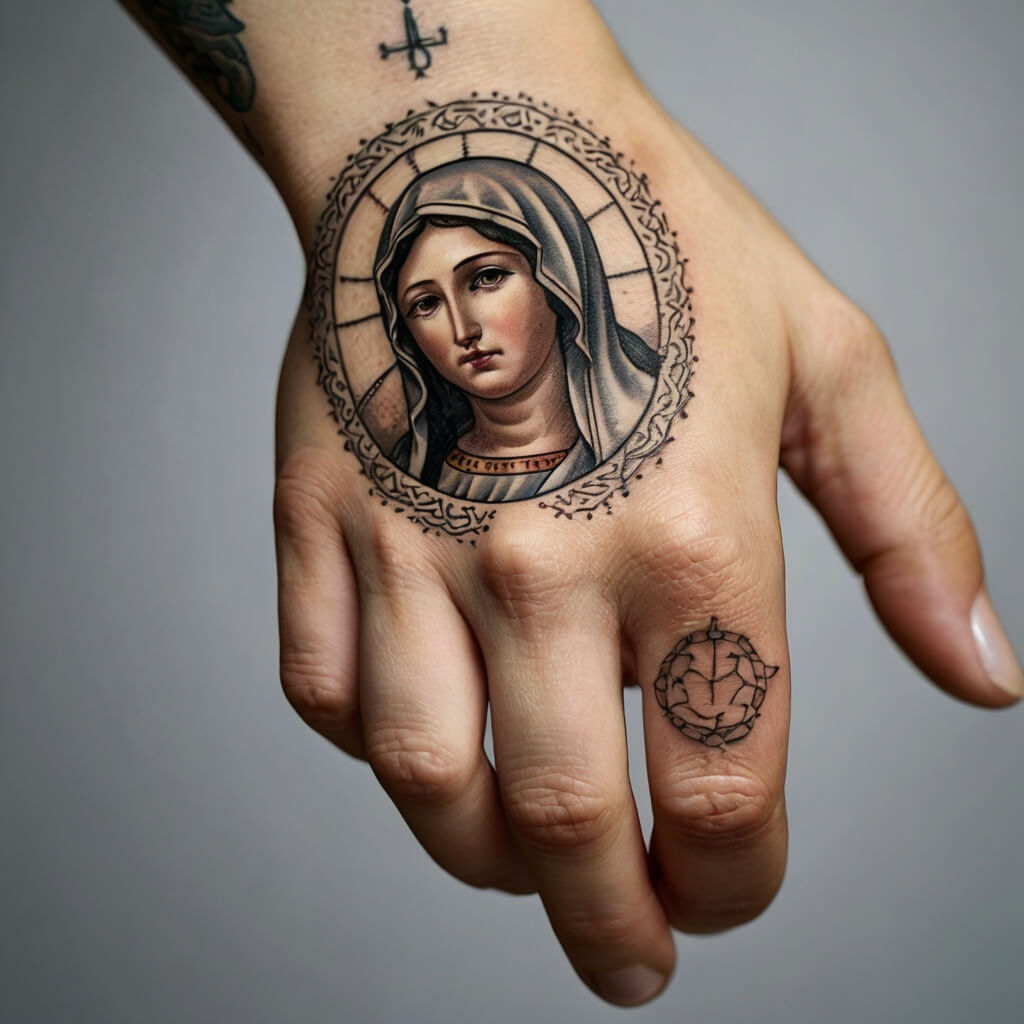 virgin hand mary tattoos (17)