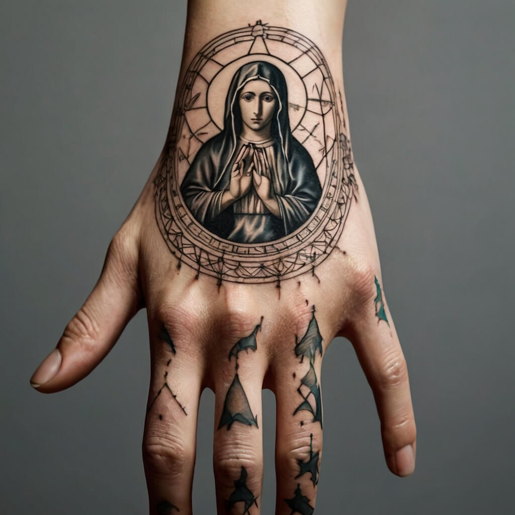 virgin hand mary tattoos (19)