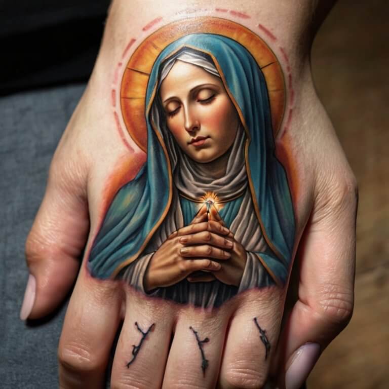 The Sacred Significance of Virgin Mary Hand Tattoos: A Blend of Faith ...