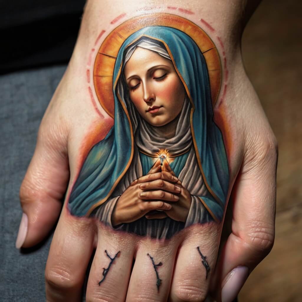 virgin hand mary tattoos (2)