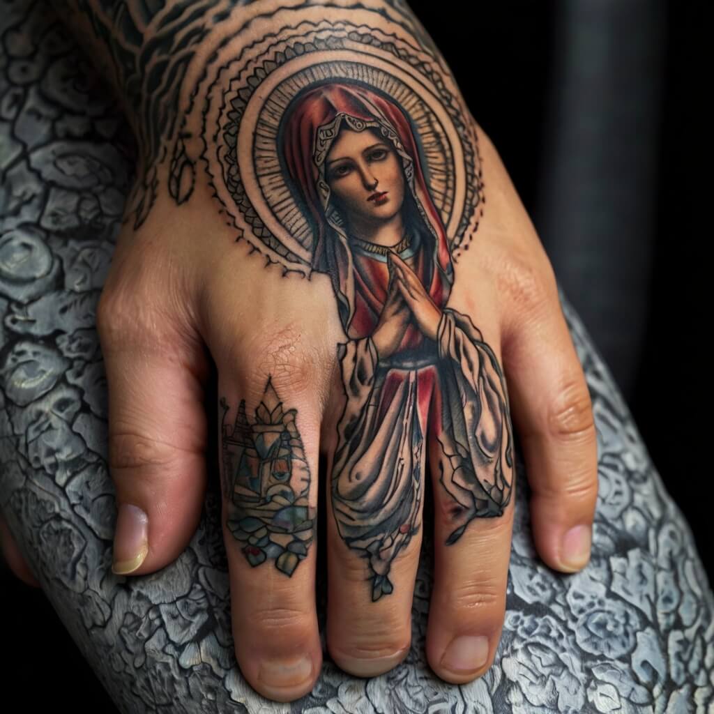 virgin hand mary tattoos (20)