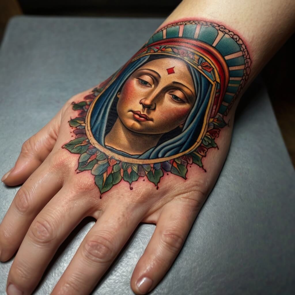 virgin hand mary tattoos (21)