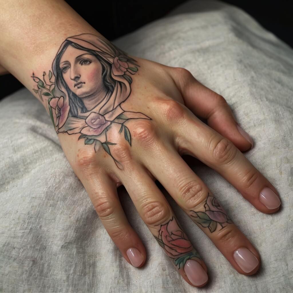 virgin hand mary tattoos (22)