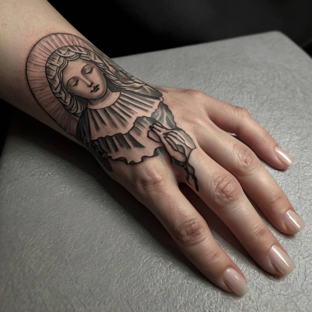 virgin hand mary tattoos (23)