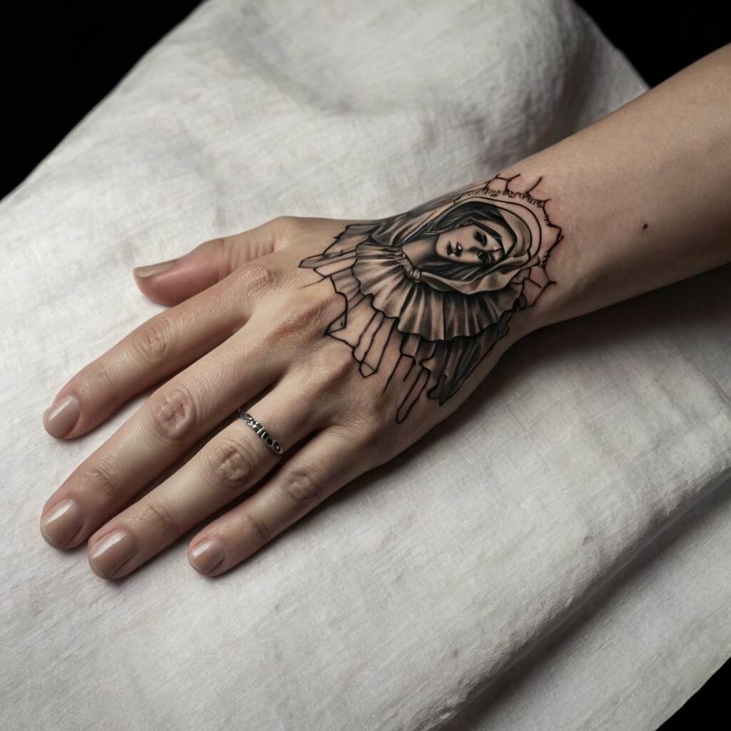 virgin hand mary tattoos (24)