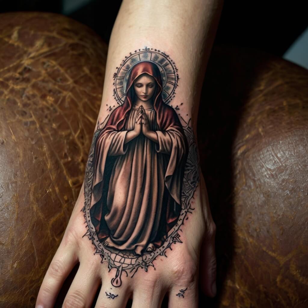 virgin hand mary tattoos (27)