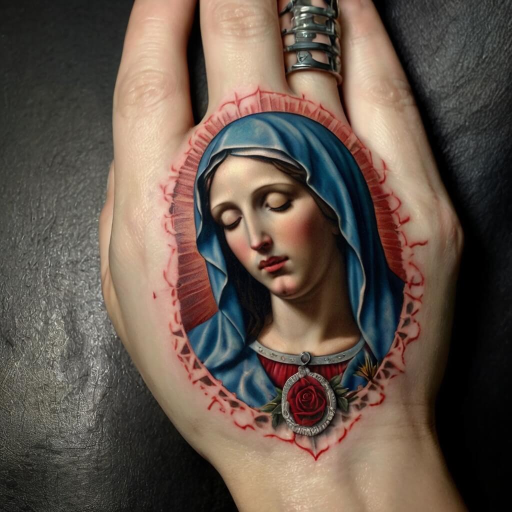 virgin hand mary tattoos (28)