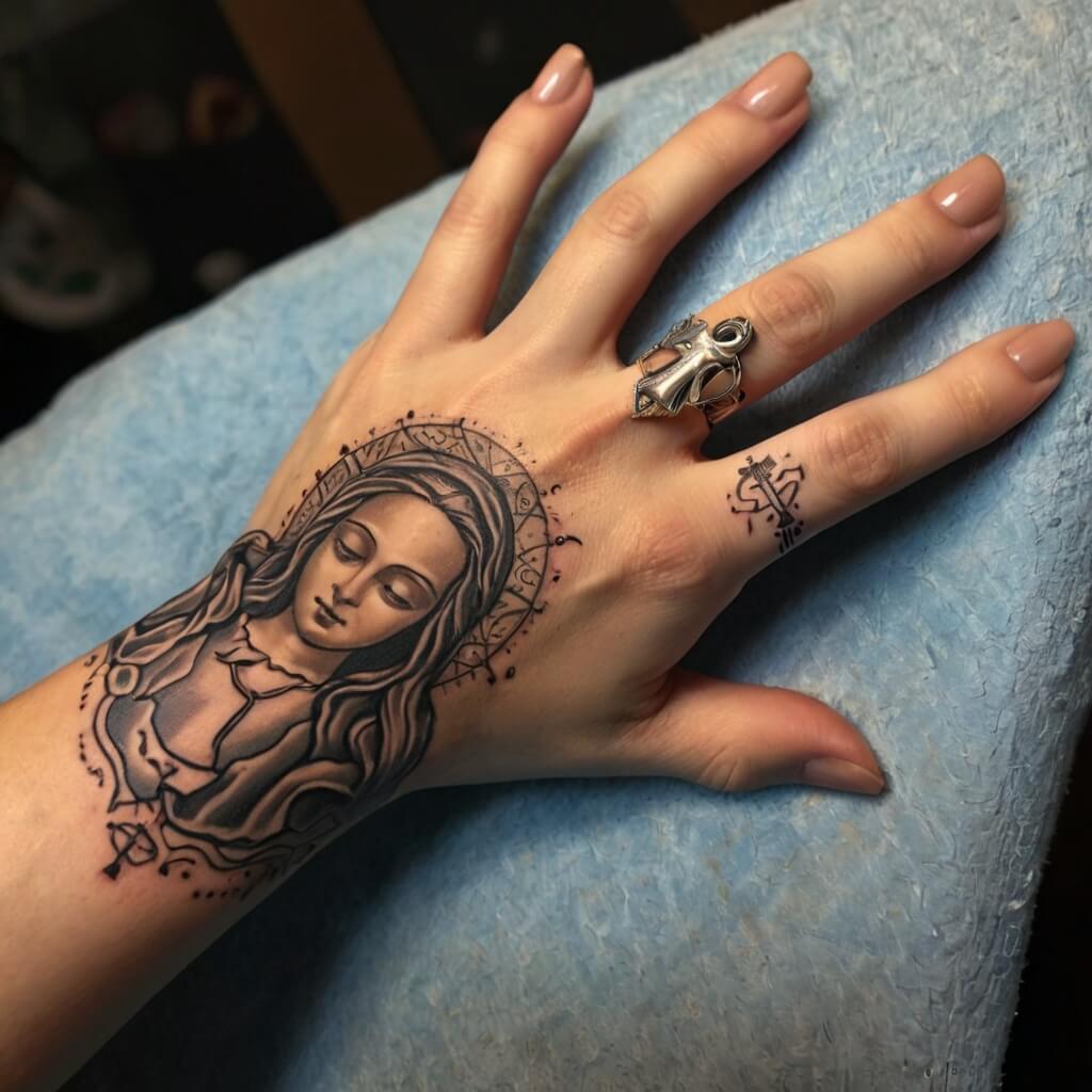 virgin hand mary tattoos (29)