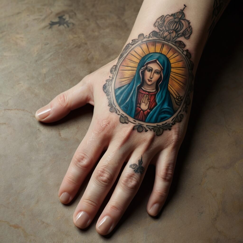 virgin hand mary tattoos (3)