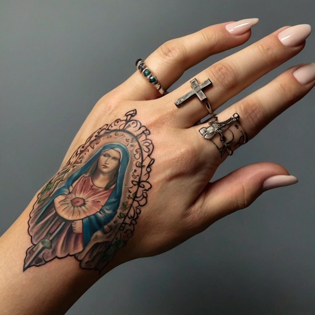 virgin hand mary tattoos (31)