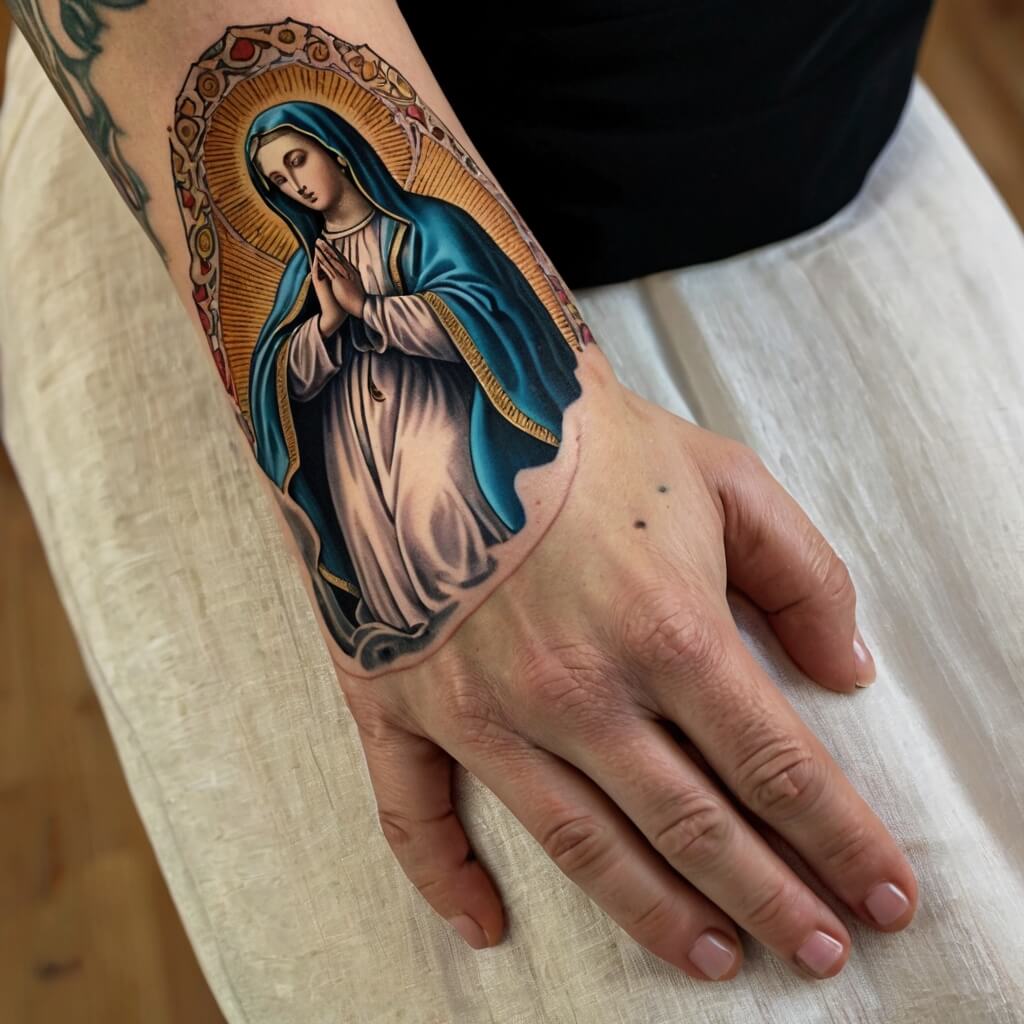 virgin hand mary tattoos (32)