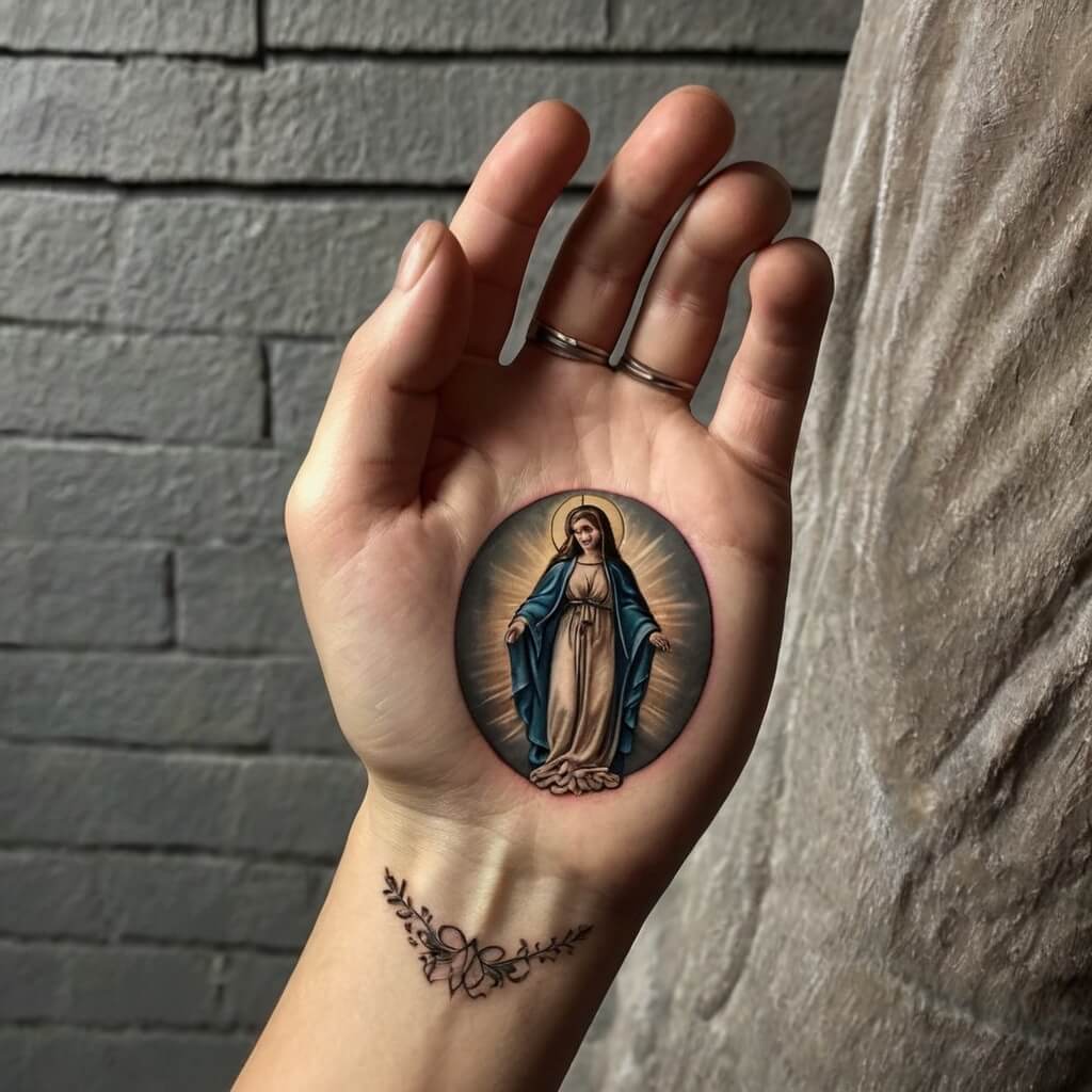 virgin hand mary tattoos (34)