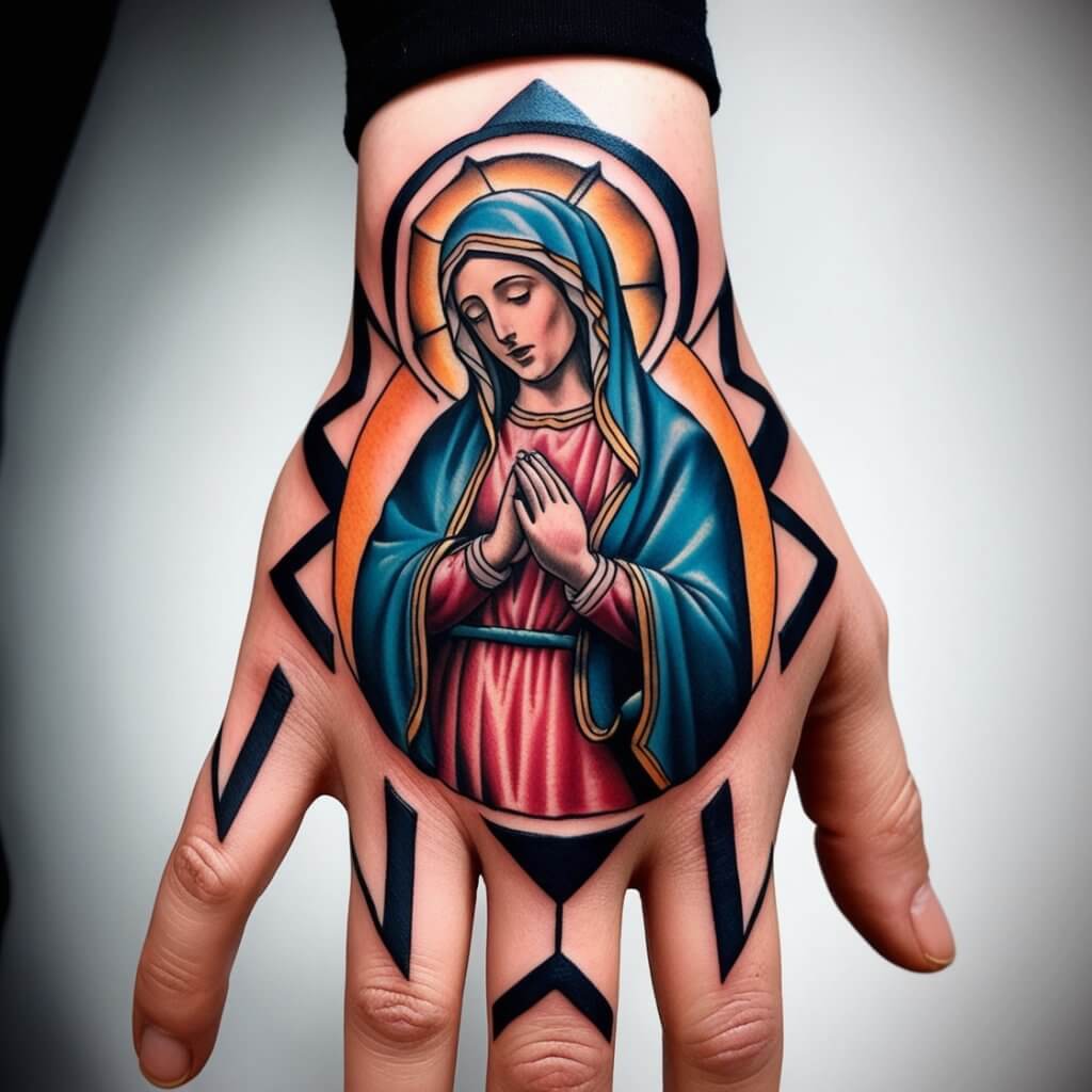 virgin hand mary tattoos (37)