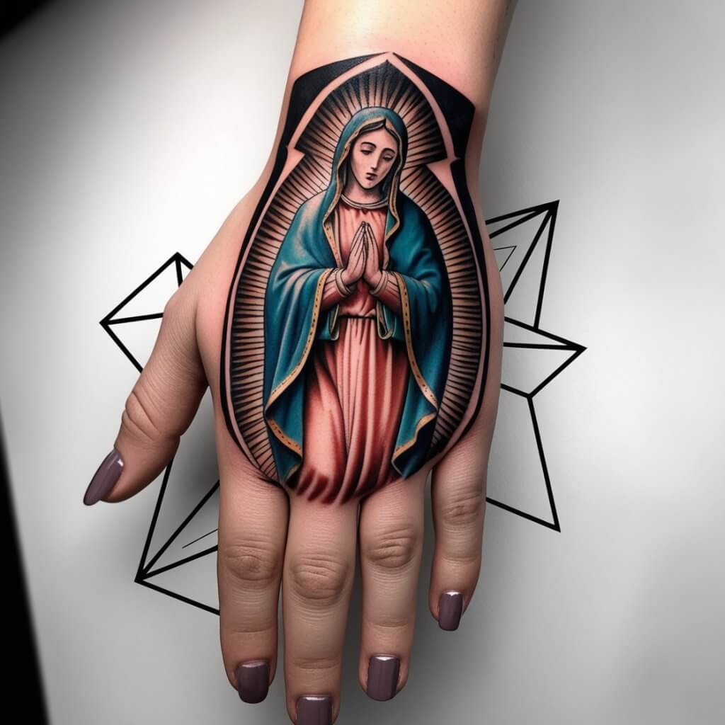 virgin hand mary tattoos (38)