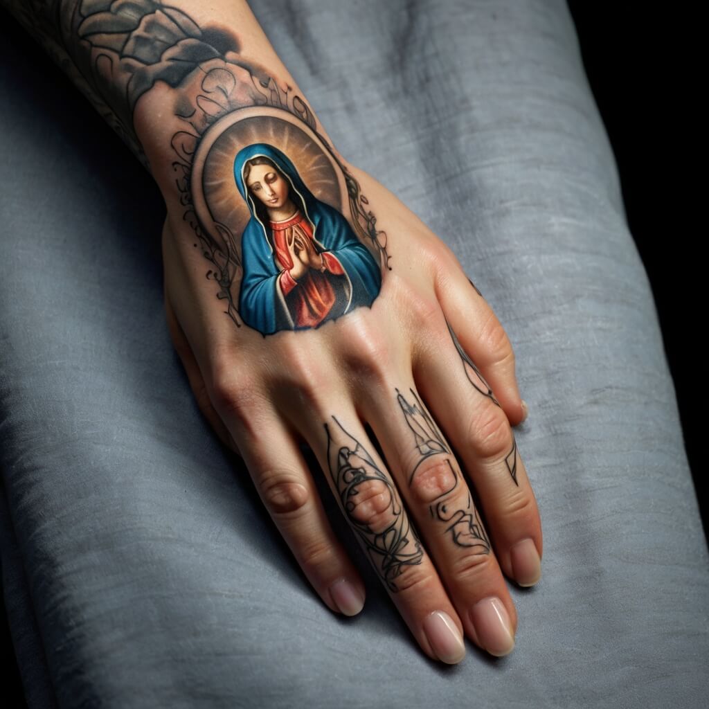 virgin hand mary tattoos (4)