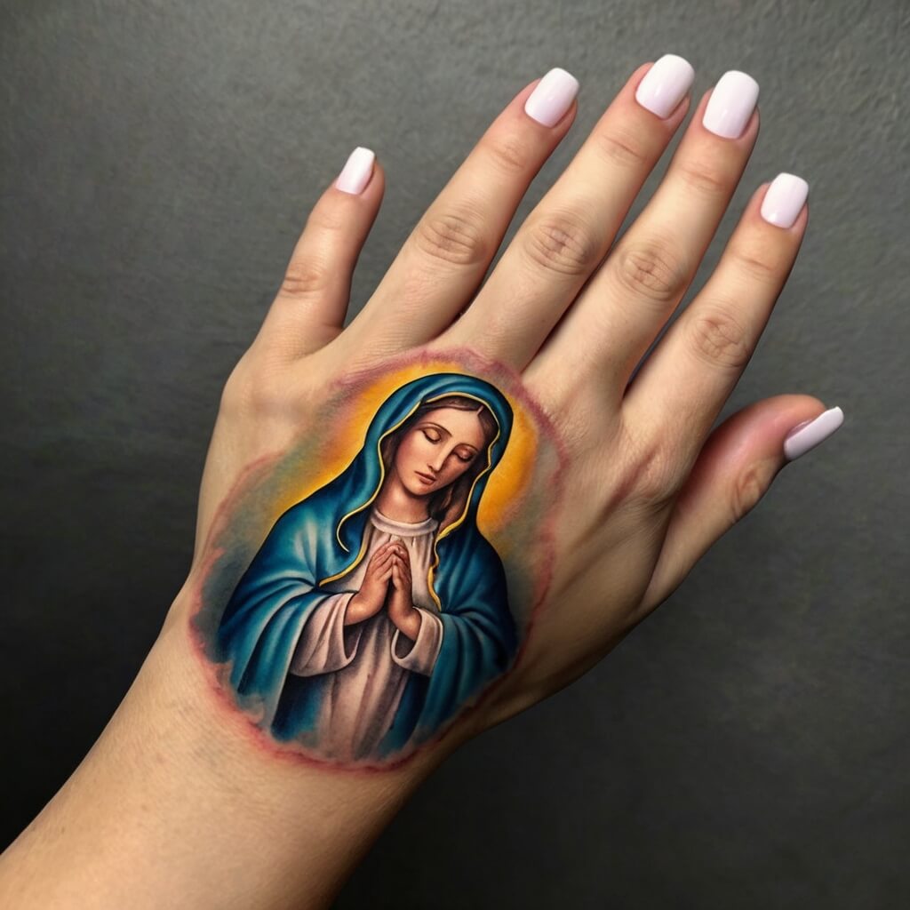 virgin hand mary tattoos (41)