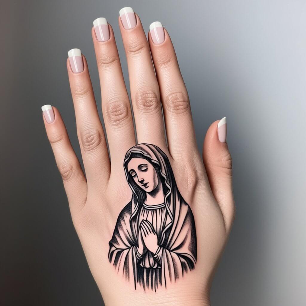 virgin hand mary tattoos (42)