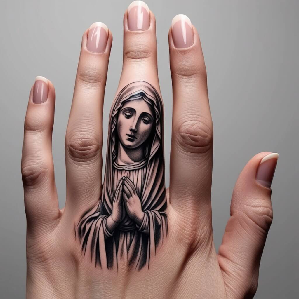 virgin hand mary tattoos (43)