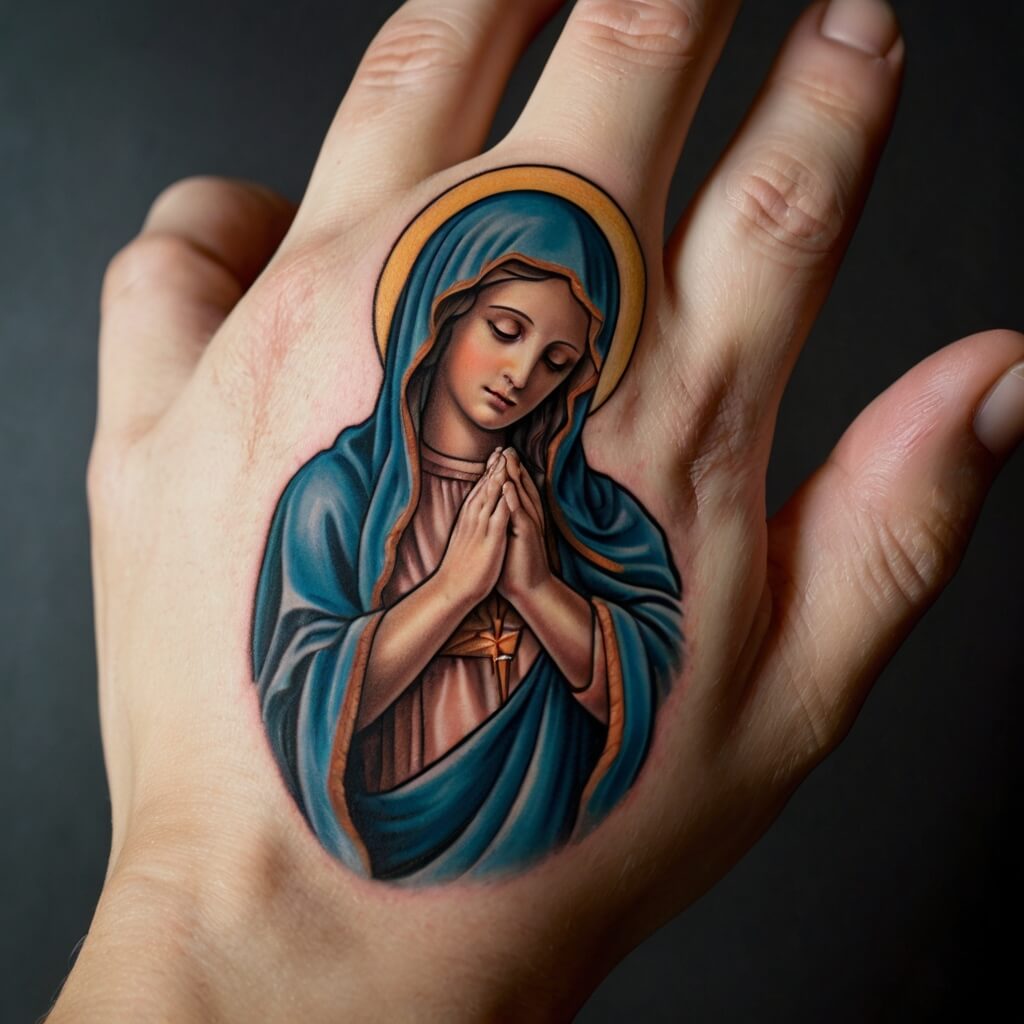 virgin hand mary tattoos (45)