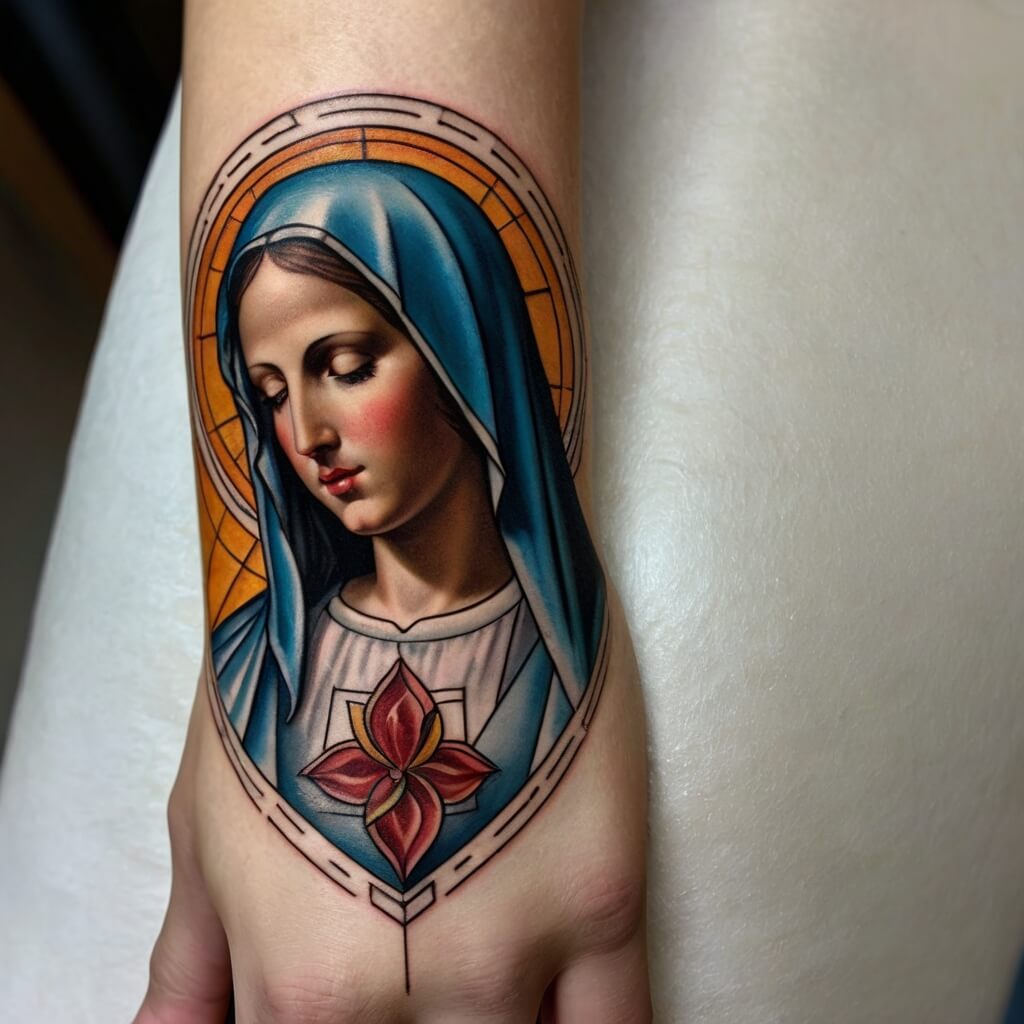 virgin hand mary tattoos (48)