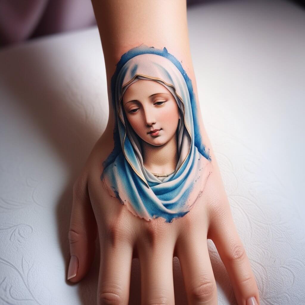 virgin hand mary tattoos (49)