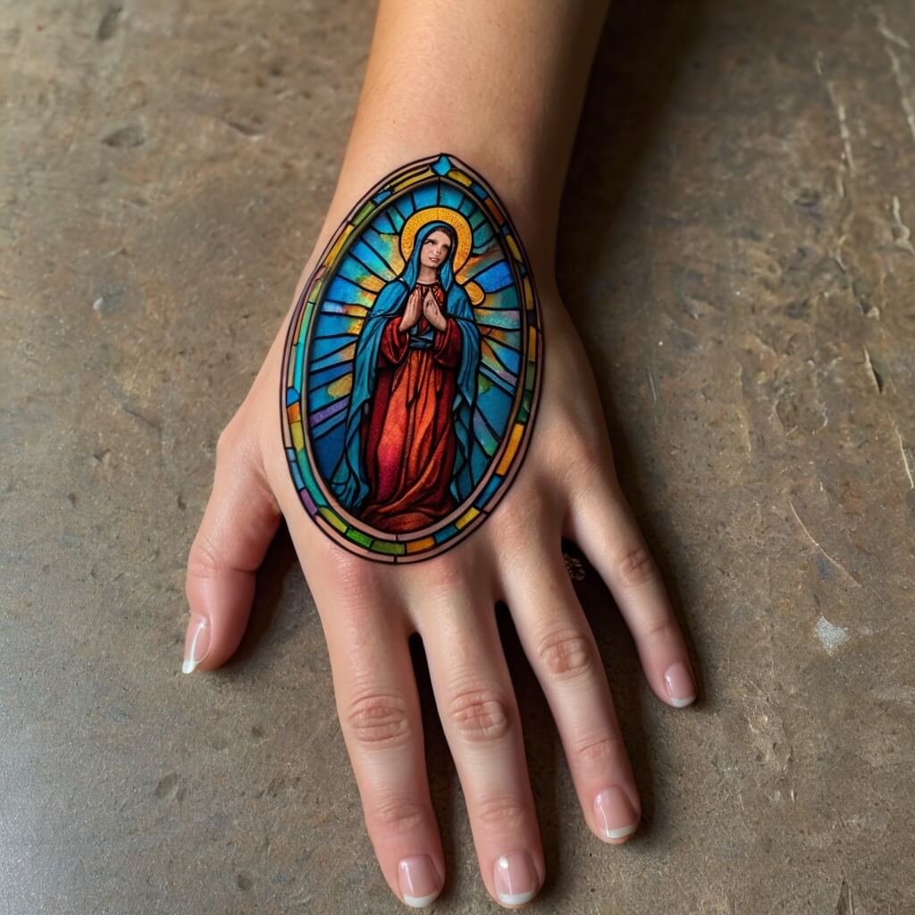 virgin hand mary tattoos (50)