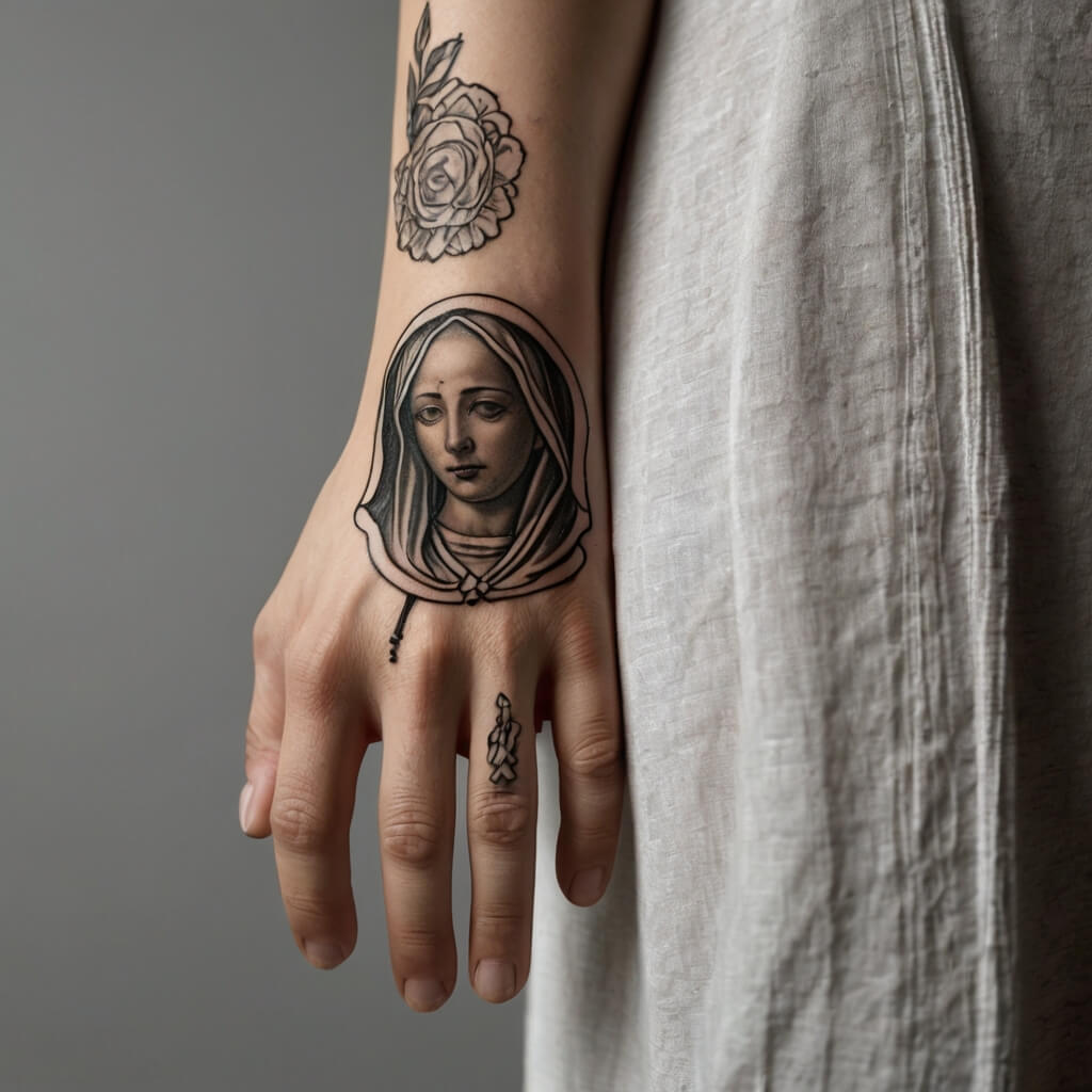 virgin hand mary tattoos (6)