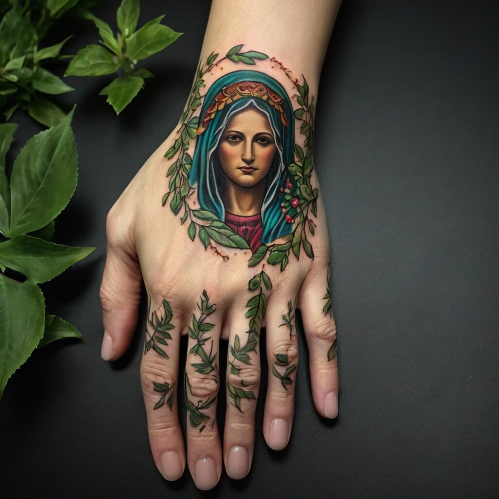 virgin hand mary tattoos (7)